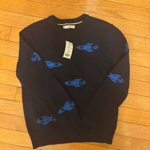 Boy’s Navy Blue Sweater with Rocket Design - size 8 boys